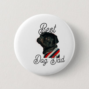 Best dog dad parents grandparents photo pet gray n 6 cm round badge