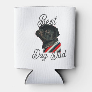 Best dog dad parents grandparents photo pet gray n can cooler