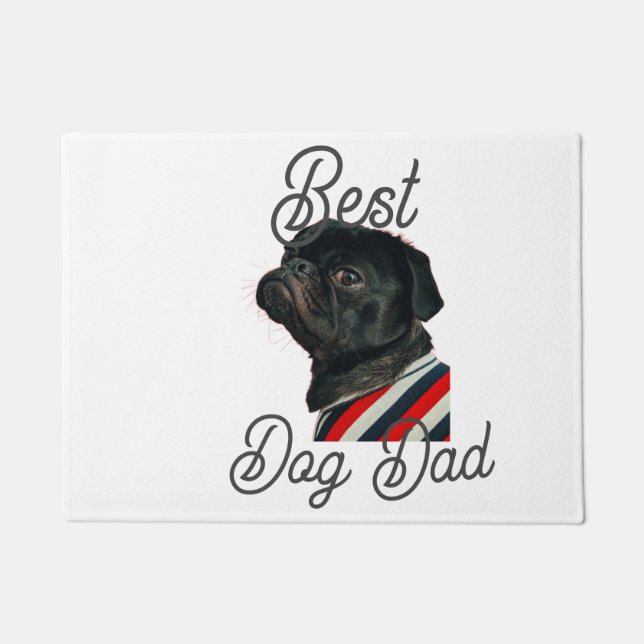 Best dog dad parents grandparents photo pet gray n doormat (Front)