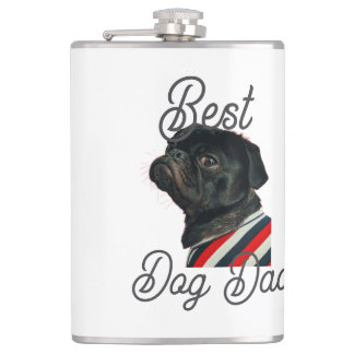 Best dog dad parents grandparents photo pet gray n hip flask
