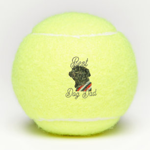 Best dog dad parents grandparents photo pet gray n tennis balls