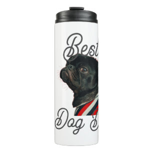 Best dog dad parents grandparents photo pet gray n thermal tumbler