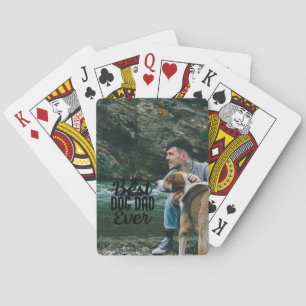 Best Dog Dad Personalised Photo Father's Day Playing Cards