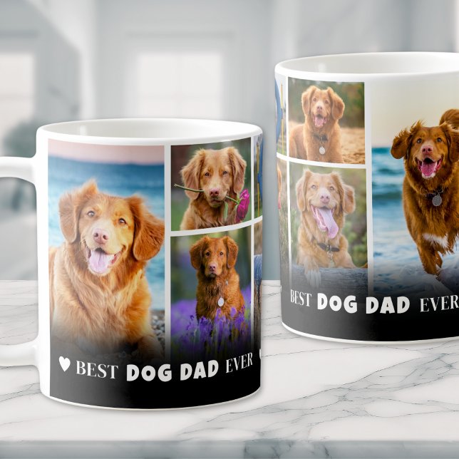 Best Dog Dad Pet Photo Collage Coffee Mug (Best Dog Dad Pet Photo Collage Coffee Mug)