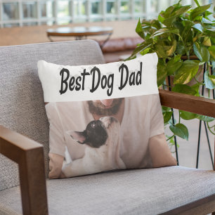 Best Dog Dad Photo Black text Cushion