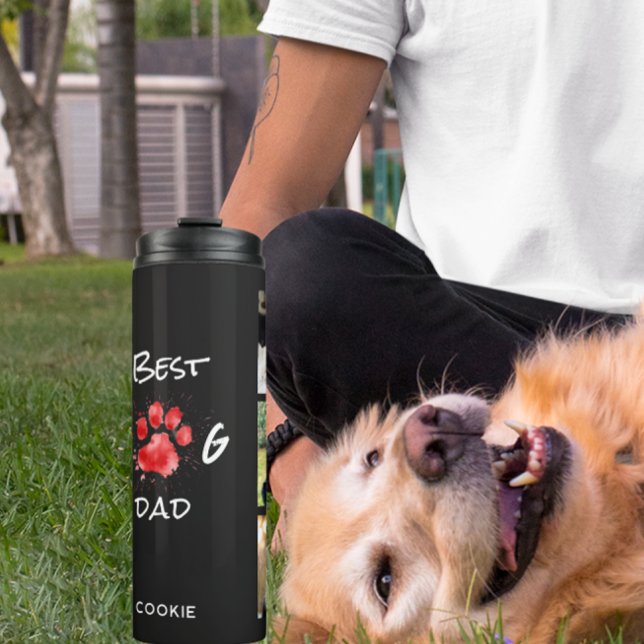 Best Dog Dad | Photo Collage | Custom | Black Thermal Tumbler (Creator Uploaded)