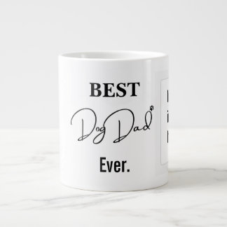Best Dog Dad | Single Photo Handwritten Text  Large Coffee Mug