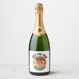 Best Dog Dad Sparkling Wine Label