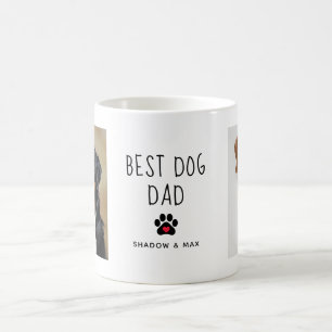 Best Dog Dad   Two Photo Handwritten Text Coffee Coffee Mug