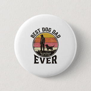 Best Dog Dad Vintage Sunset Vector Design_1 6 Cm Round Badge