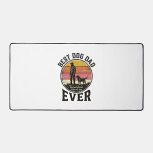 Best Dog Dad Vintage Sunset Vector Design_1 Desk Mat