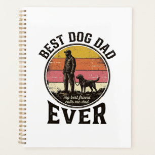 Best Dog Dad Vintage Sunset Vector Design_1 Planner