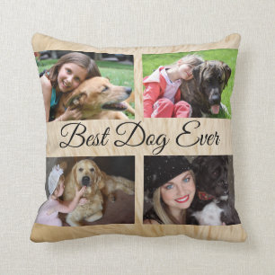 Best Dog Ever Custom 4 Dog Photo Collage Cushion