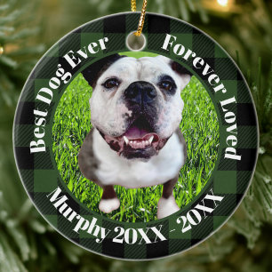 Best Dog Ever Custom Name Christmas Pet Gift Ceramic Ornament