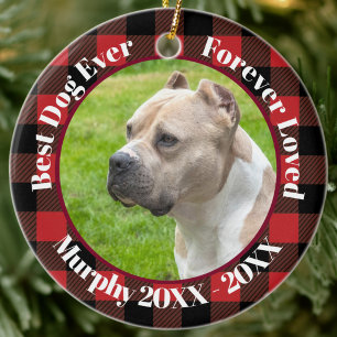 Best Dog Ever Custom Name Christmas Pet Gift Ceramic Ornament