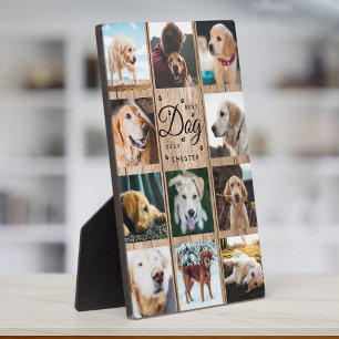 Best Dog Ever Farmhouse Rustic Photo Collage Wood Plaque