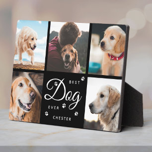 Best Dog Ever Memorial Paws Modern Photo Collage Plaque