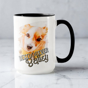Best Dog Ever Modern Cool Grunge Pet Dog Photo Mug