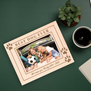 best dog ever paws remembrance memorial etched frames