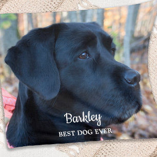 Best Dog Ever Personalised Dog Photo Fleece Blanket