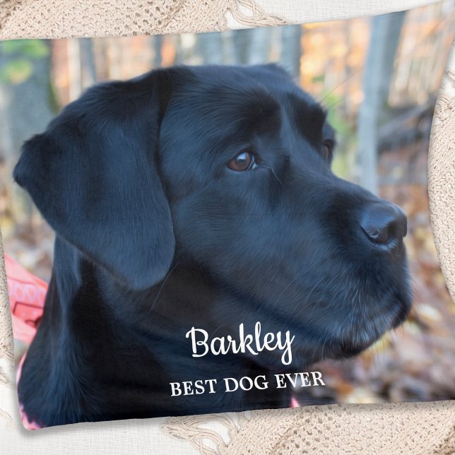 Best Dog Ever Personalised Dog Photo Fleece Blanket (Creator Uploaded)