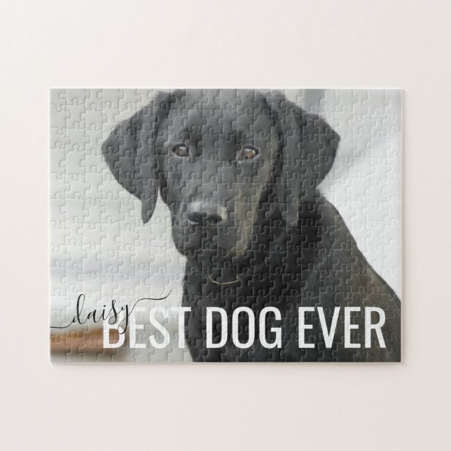 Best Dog Ever Personalised Name Pet Photo Jigsaw Puzzle (Horizontal)