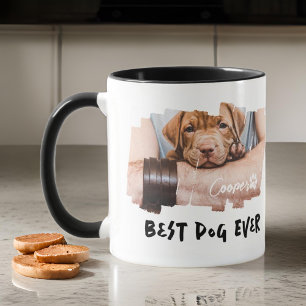 Best Dog Ever Pet's Modern Grunge Cool Photo Paw Mug