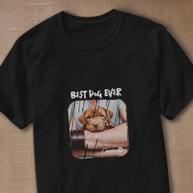 Best Dog Ever Pet's Modern Grunge Cool Photo Paw T-Shirt (Creator Uploaded)