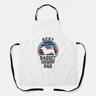 Best Dog Father Dad - Vintage Basset Hound  Apron