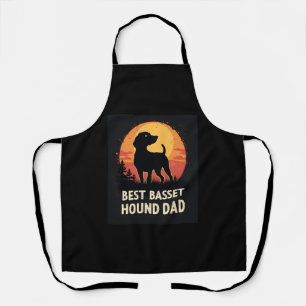 Best Dog Father Dad - Vintage Basset Hound T-Shirt Apron