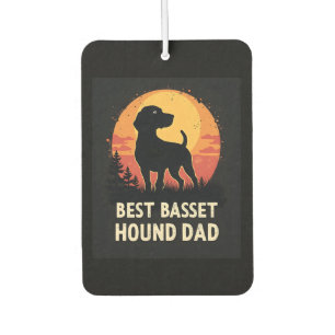 Best Dog Father Dad - Vintage Basset Hound T-Shirt Car Air Freshener