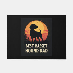 Best Dog Father Dad - Vintage Basset Hound T-Shirt Doormat