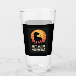 Best Dog Father Dad - Vintage Basset Hound T-Shirt Glass