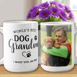 Best Dog Grandma Cute Personalised Pet Photo Coffee Mug<br><div class="desc">World's Best Dog Grandma ... Surprise your favourite Dog Grandma this Mother's Day , Christmas or her birthday with this super cute custom pet photo mug. Customise this dog grandma mug with your dog's favourite photo, and name. Great gift from the dog. COPYRIGHT © 2022 Judy Burrows, Black Dog Art...</div>