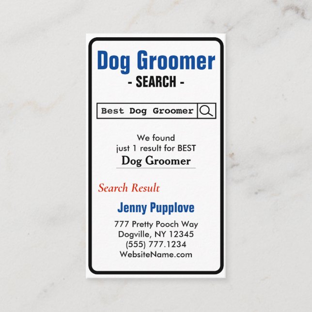 Best Dog Groomer Business Card (Front)