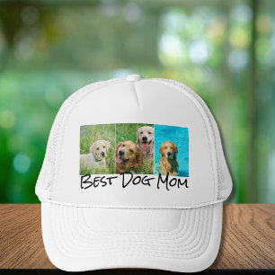 Best Dog Mom 3 Photo Collage Trucker Hat