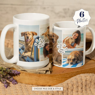 Best Dog Mom 6 Photo Collage Pawprint Coffee Mug