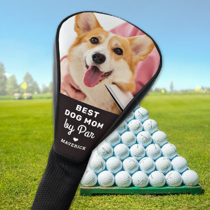 Best DOG MOM By Par Custom Photo Mother's Day Golf Head Cover