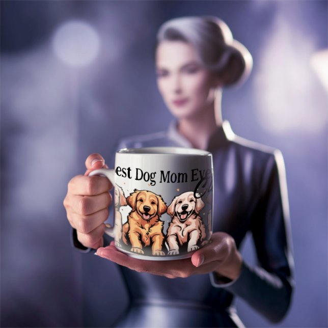 “Best Dog Mom/Dad Ever” gift Customizable Mug (Best dog mom ever retriever puppies)