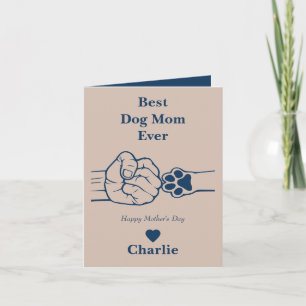 Best Dog mom ever fist bump Mother's day card