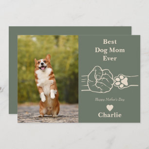 Best Dog mom ever fist bump mother's day card