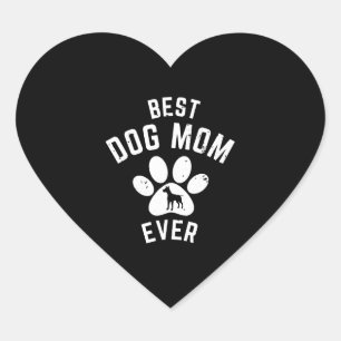 BEST DOG MOM EVER HEART STICKER