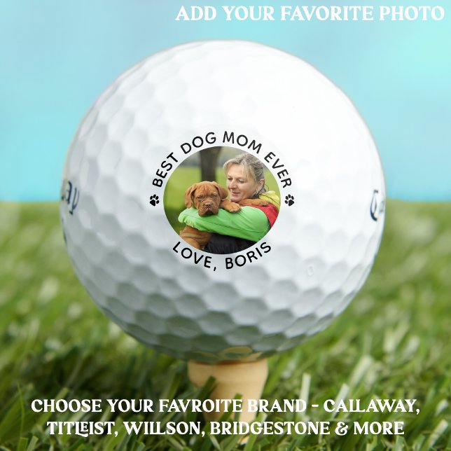 Best DOG MOM Ever Personalised Pet Photo Callaway Golf Balls (Creator Uploaded)