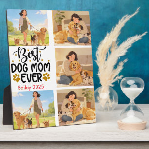 Best Dog Mom Ever Personalized Photo   Cute Dog  Plaque