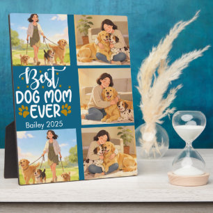 Best Dog Mom Ever Personalized Photo Cute Dog Plaque
