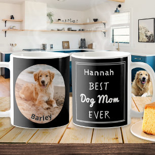 Best Dog Mom Personalized Pet Photo Name Coffee Mug