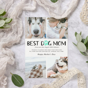 Best Dog Mom Photo Collage Mother's Day Card