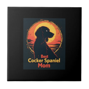 Best Dog Mother Mom - Vintage Cocker Spaniel T-Shi Ceramic Tile