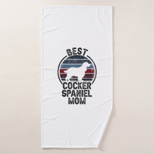 Best Dog Mother Mum - Vintage Cocker Spaniel Bath Towel