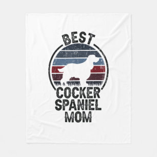 Best Dog Mother Mum - Vintage Cocker Spaniel Fleece Blanket